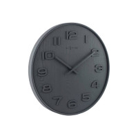 Produktbild för Nextime Wood Wood Medium - klocka - kvarts - väggmonterbar - 35 cm - grå