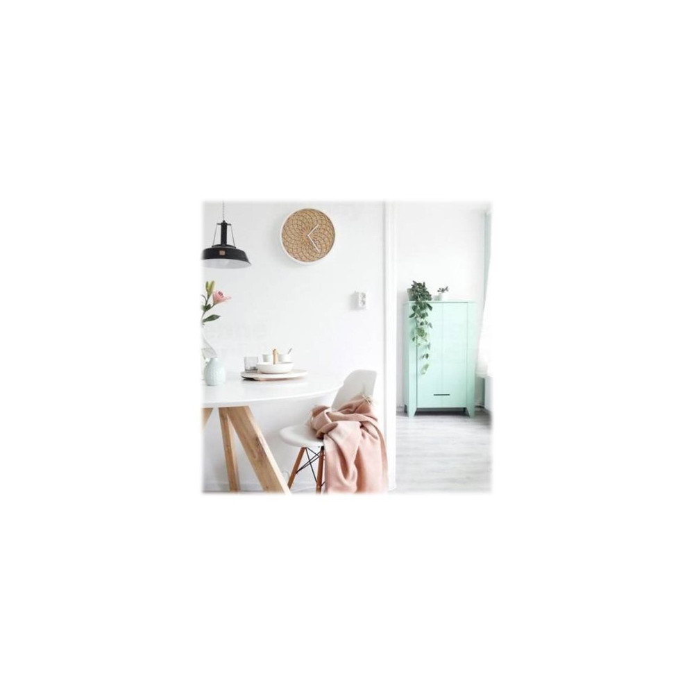Produktbild för Nextime Sun Big - klocka - kvarts - väggmonterbar - 50 cm - beige
