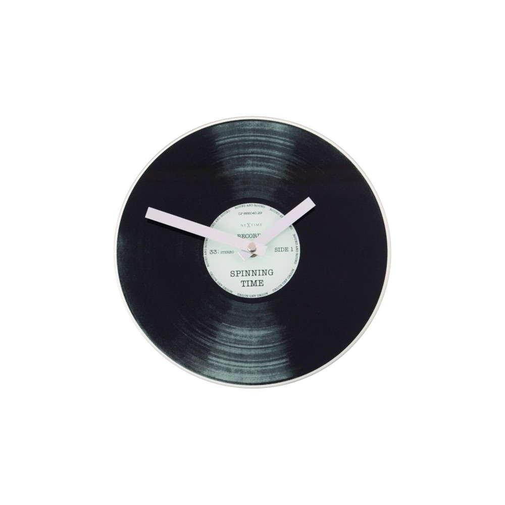 Produktbild för Nextime Little Spinning Time - klocka - kvarts - skrivbord, väggmonterbar - 20 cm - svart