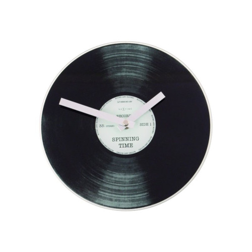 NeXtime Nextime Little Spinning Time - klocka - kvarts - skrivbord, väggmonterbar - 20 cm - svart