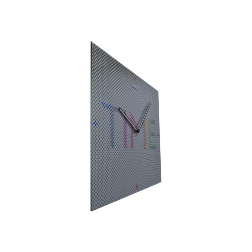 NeXtime Nextime Mistery Time - klocka - kvadrat - kvarts - väggmonterbar - 43 x 43 cm - Spegel