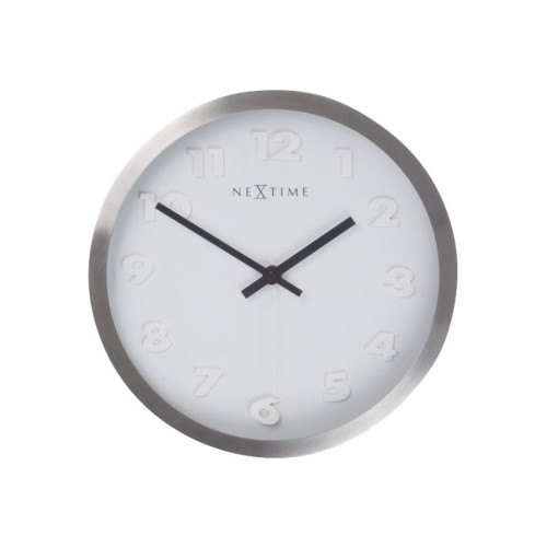 NeXtime Nextime Paniki - klocka - kvarts - väggmonterbar - 34 cm - vit