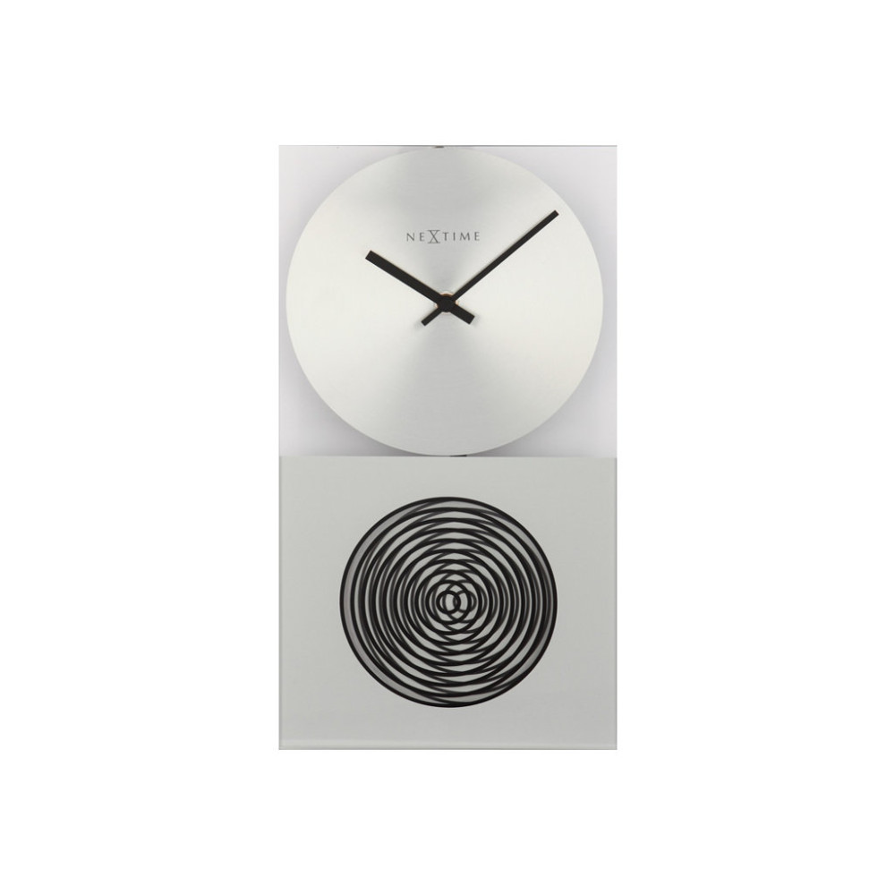 Produktbild för Nextime OP - klocka - rektangulär - kvarts - väggmonterbar - 16.5 x 30.2 cm - silver