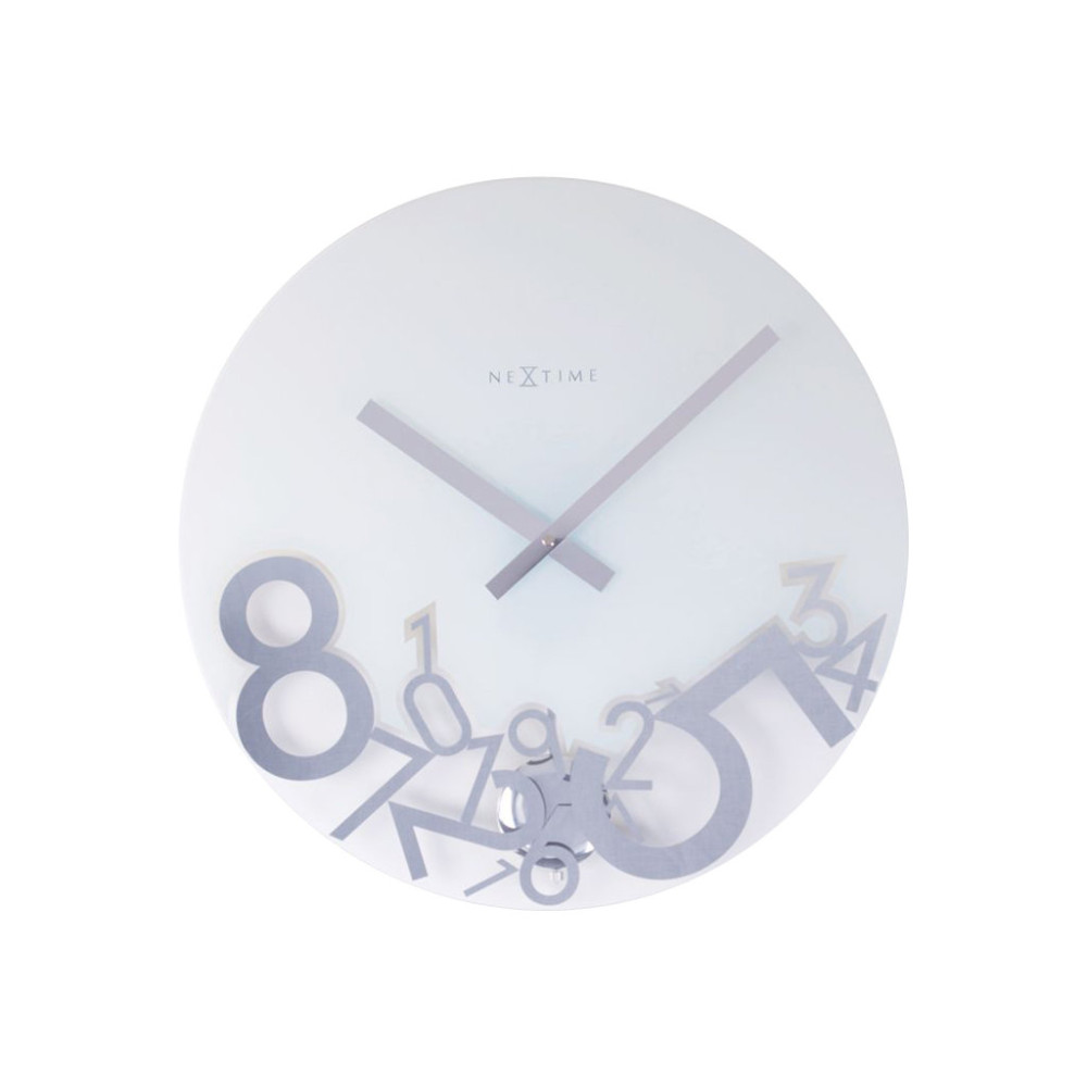 Produktbild för Nextime Dropped - klocka - kvarts - väggmonterbar - 43 cm - ram: vit