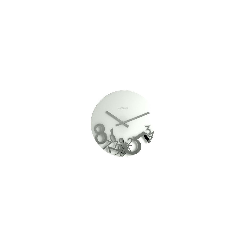 Produktbild för Nextime Dropped - klocka - kvarts - väggmonterbar - 43 cm - ram: vit