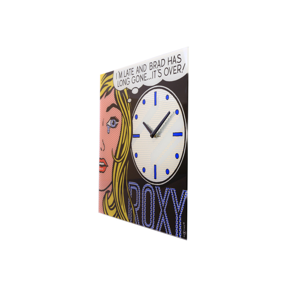 Produktbild för Nextime Cinema Date - klocka - kvadrat - kvarts - väggmonterbar - 43 x 43 cm