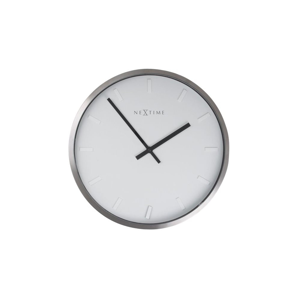 Produktbild för Nextime Paniki - klocka - kvarts - väggmonterbar - 34 cm - vit