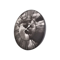 Produktbild för Nextime Clouds - klocka - kvarts - väggmonterbar - 39 cm - svart