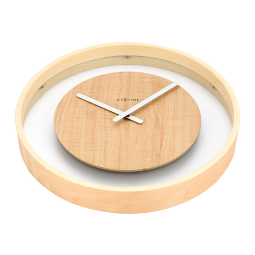 NeXtime Nextime Wood Loop - klocka - kvarts - väggmonterbar - 30 cm - transparent