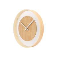 Produktbild för Nextime Wood Loop - klocka - kvarts - väggmonterbar - 30 cm - transparent