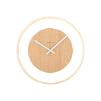 Produktbild för Nextime Wood Loop - klocka - kvarts - väggmonterbar - 30 cm - transparent