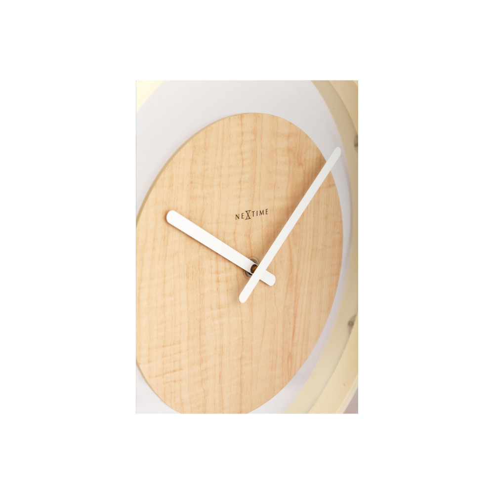 Produktbild för Nextime Wood Loop - klocka - kvarts - väggmonterbar - 30 cm - transparent