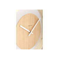 Produktbild för Nextime Wood Loop - klocka - kvarts - väggmonterbar - 30 cm - transparent