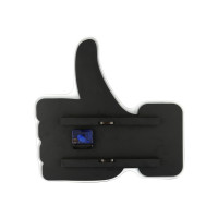 Produktbild för Nextime Thumbs up - klocka - kvarts - väggmonterbar - 40.5 x 42 cm - blå