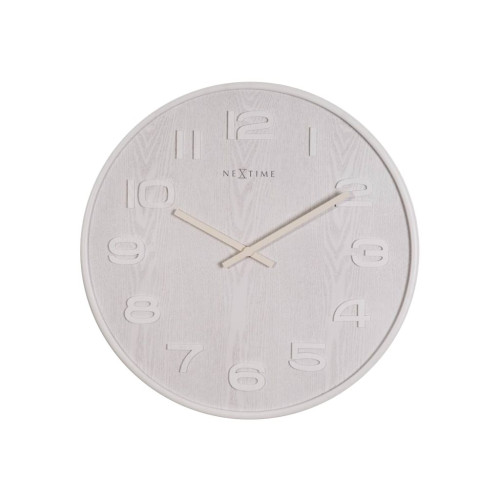 NeXtime Nextime Wood Wood Medium - klocka - kvarts - väggmonterbar - 35 cm - vit