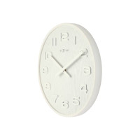 Produktbild för Nextime Wood Wood Medium - klocka - kvarts - väggmonterbar - 35 cm - vit