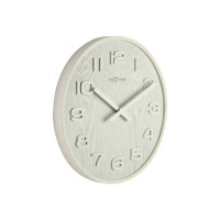 Produktbild för Nextime Wood Wood Medium - klocka - kvarts - väggmonterbar - 35 cm - vit