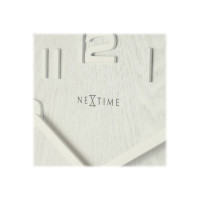 Produktbild för Nextime Wood Wood Medium - klocka - kvarts - väggmonterbar - 35 cm - vit