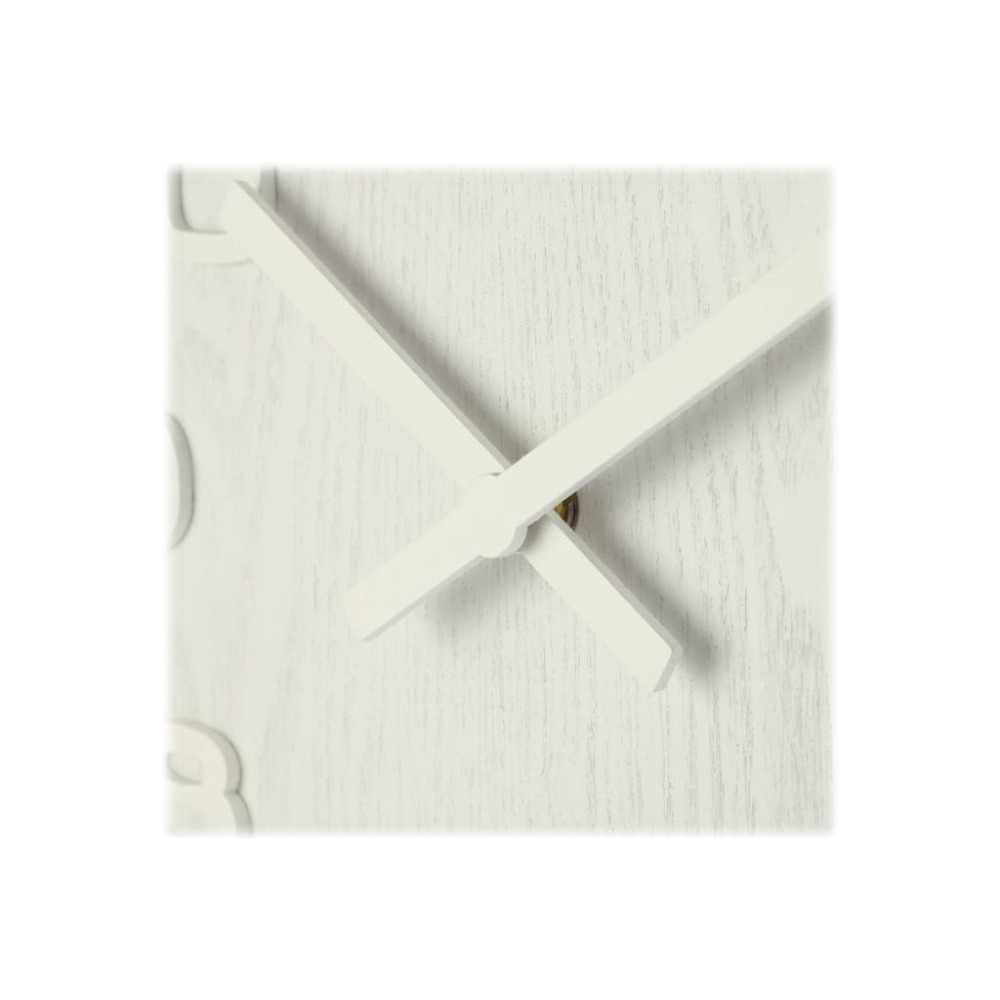 Produktbild för Nextime Wood Wood Medium - klocka - kvarts - väggmonterbar - 35 cm - vit