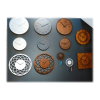 Produktbild för Nextime Wood Wood Medium - klocka - kvarts - väggmonterbar - 35 cm - vit