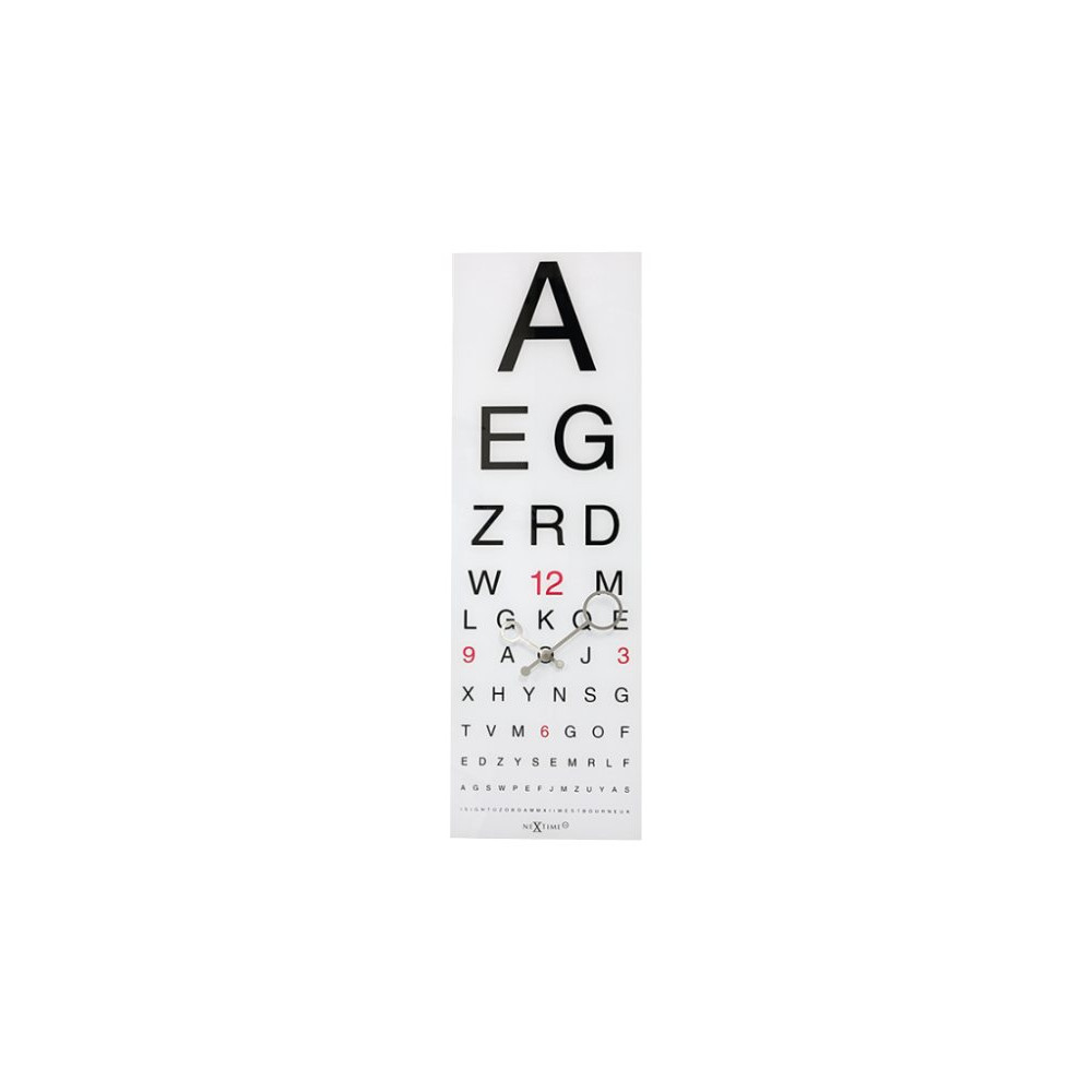 Produktbild för Nextime Eyesight - klocka - rektangulär - kvarts - väggmonterbar - vit