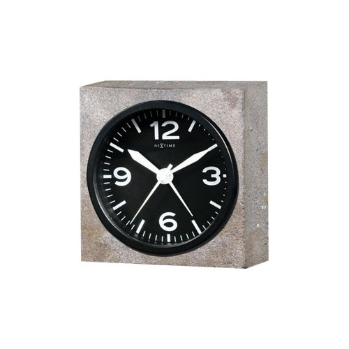 NeXtime Nextime Real Time Heavy Metal - klocka - kvadrat - kvarts - skrivbord - 9.5 x 9.5 cm