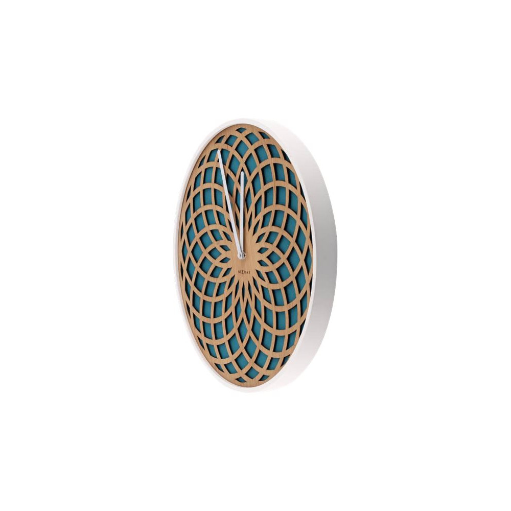 Produktbild för Nextime Sun Big - klocka - kvarts - väggmonterbar - 50 cm - turkos