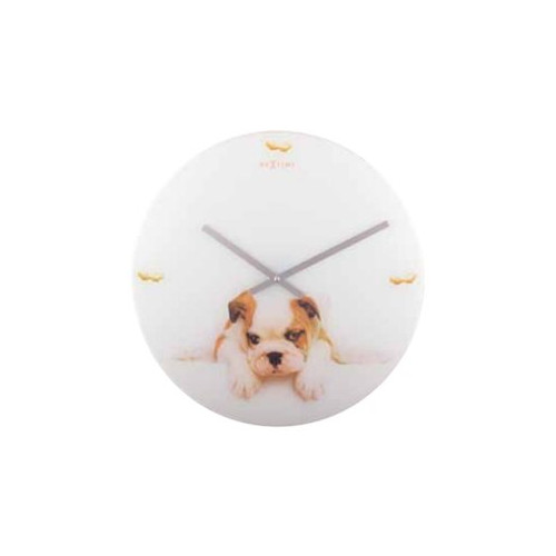 NeXtime Nextime Puppy - klocka - kvarts - väggmonterbar - 43 cm - vit