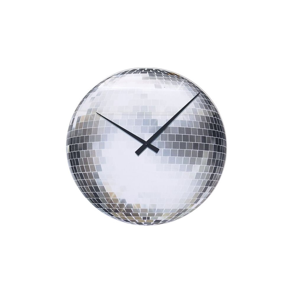 Produktbild för Nextime Small Disco - klocka - kvarts - väggmonterbar - 30 cm - Spegel
