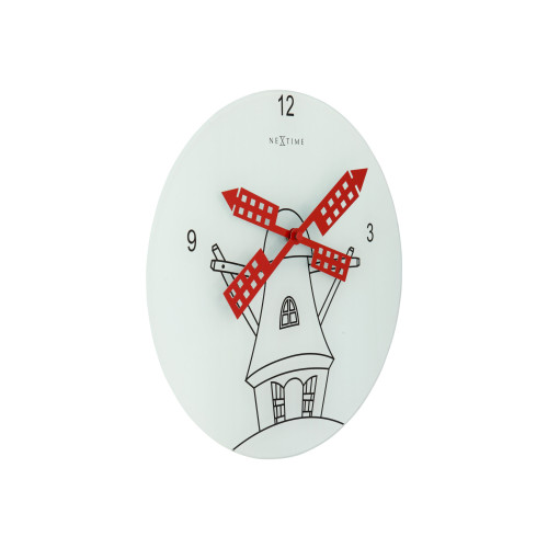 NeXtime Nextime Windmill - klocka - kvarts - väggmonterbar - 30 cm - svart