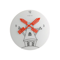 Produktbild för Nextime Windmill - klocka - kvarts - väggmonterbar - 30 cm - svart