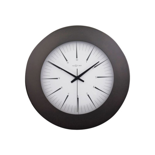 NeXtime Nextime Colt - klocka - kvarts - väggmonterbar - 34 cm - krom - ram: pärlsvart