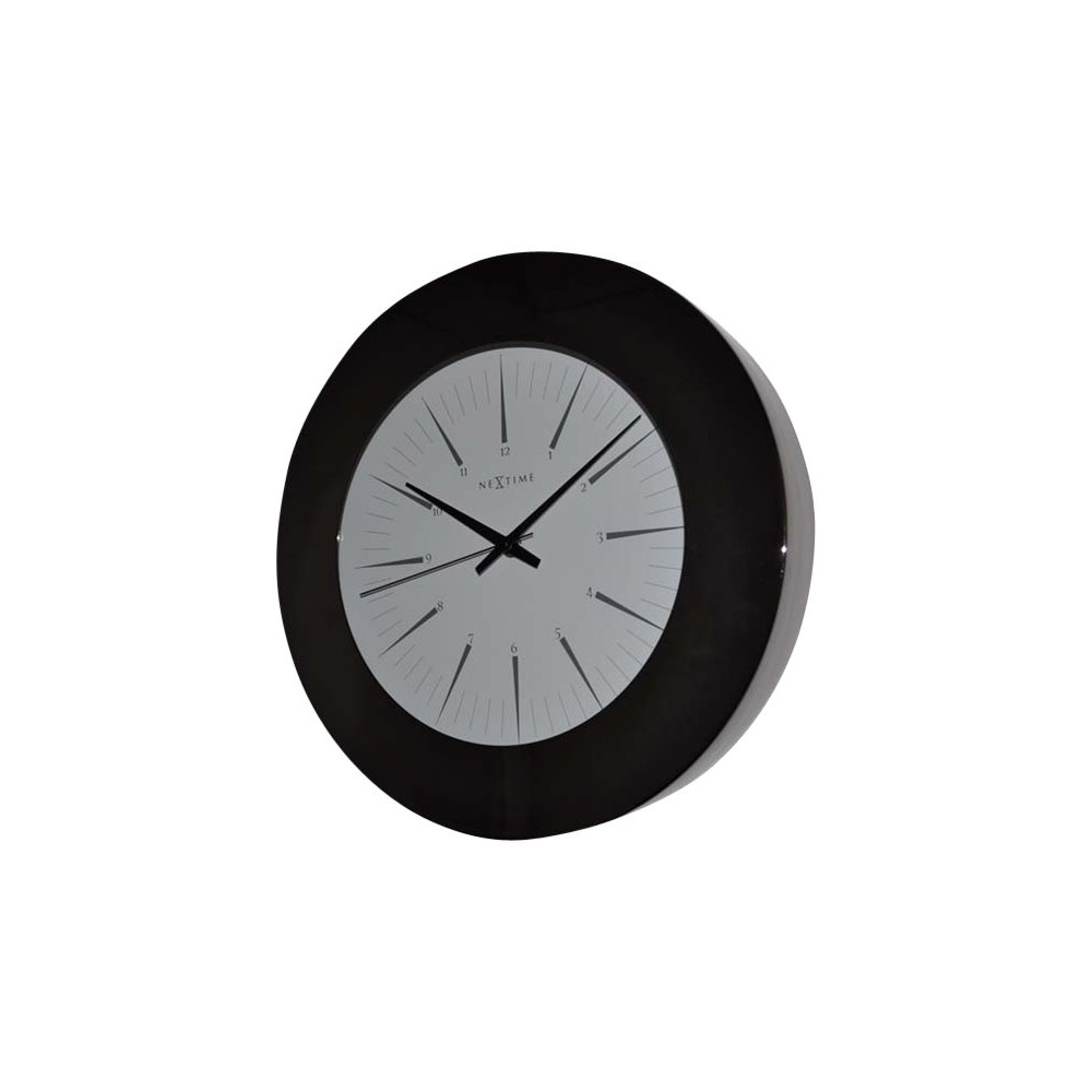 Produktbild för Nextime Colt - klocka - kvarts - väggmonterbar - 34 cm - krom - ram: pärlsvart