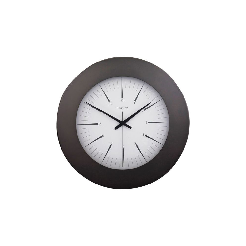 Produktbild för Nextime Colt - klocka - kvarts - väggmonterbar - 45 cm - krom - ram: pärlsvart