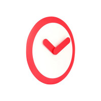 Produktbild för Nextime Focus - klocka - kvarts - väggmonterbar - 25 cm - röd