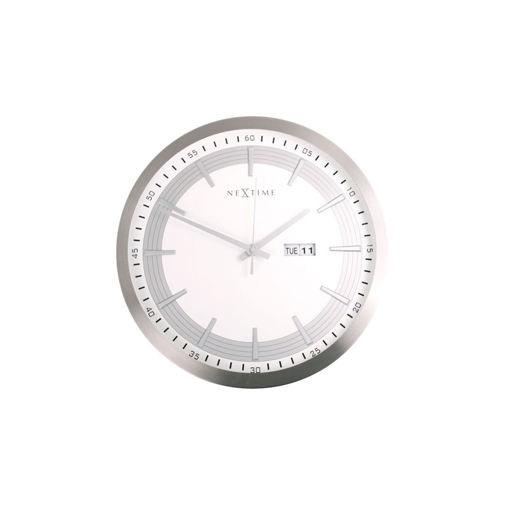 Produktbild för Nextime Captain - klocka - kvarts - väggmonterbar - 4.4 cm - vit