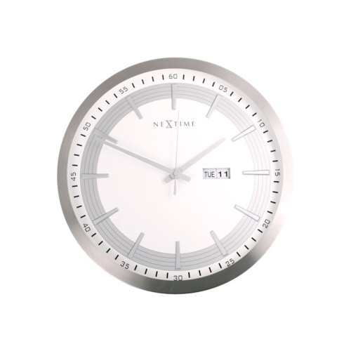 NeXtime Nextime Captain - klocka - kvarts - väggmonterbar - 4.4 cm - vit