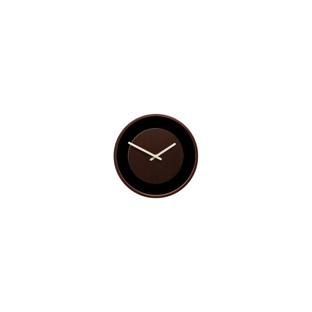 Produktbild för Nextime Wood Loop - klocka - kvarts - väggmonterbar - 30 cm - transparent - ram: brun