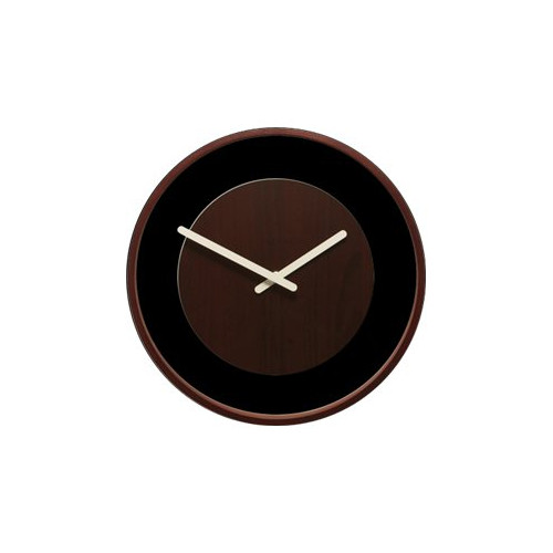 NeXtime Nextime Wood Loop - klocka - kvarts - väggmonterbar - 30 cm - transparent - ram: brun
