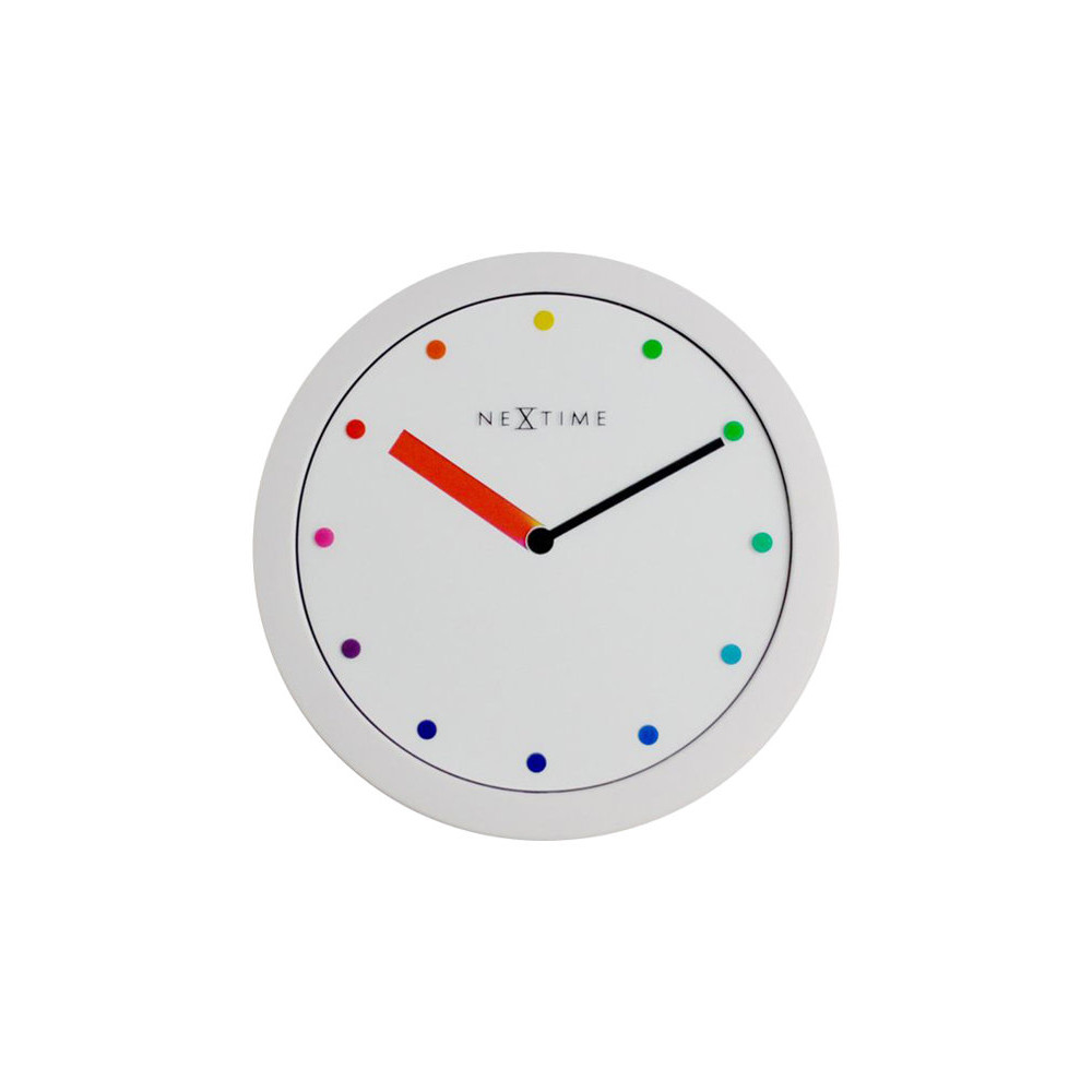 Produktbild för Nextime Colour Change - klocka - kvarts - väggmonterbar - 28 cm - vit