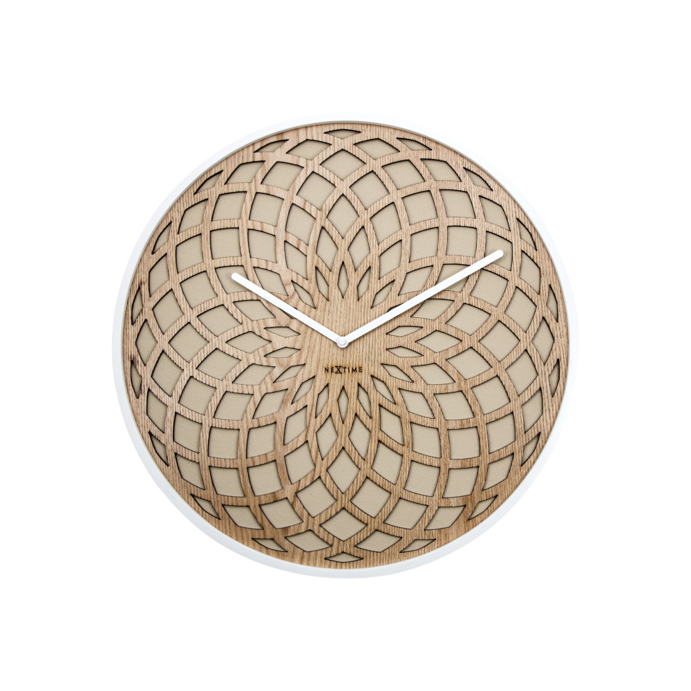 Produktbild för Nextime Sun Small - klocka - kvarts - väggmonterbar - 35 cm - beige