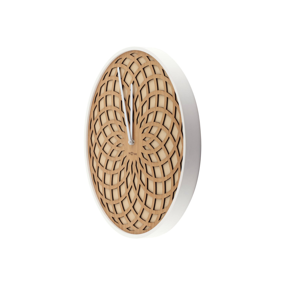Produktbild för Nextime Sun Small - klocka - kvarts - väggmonterbar - 35 cm - beige