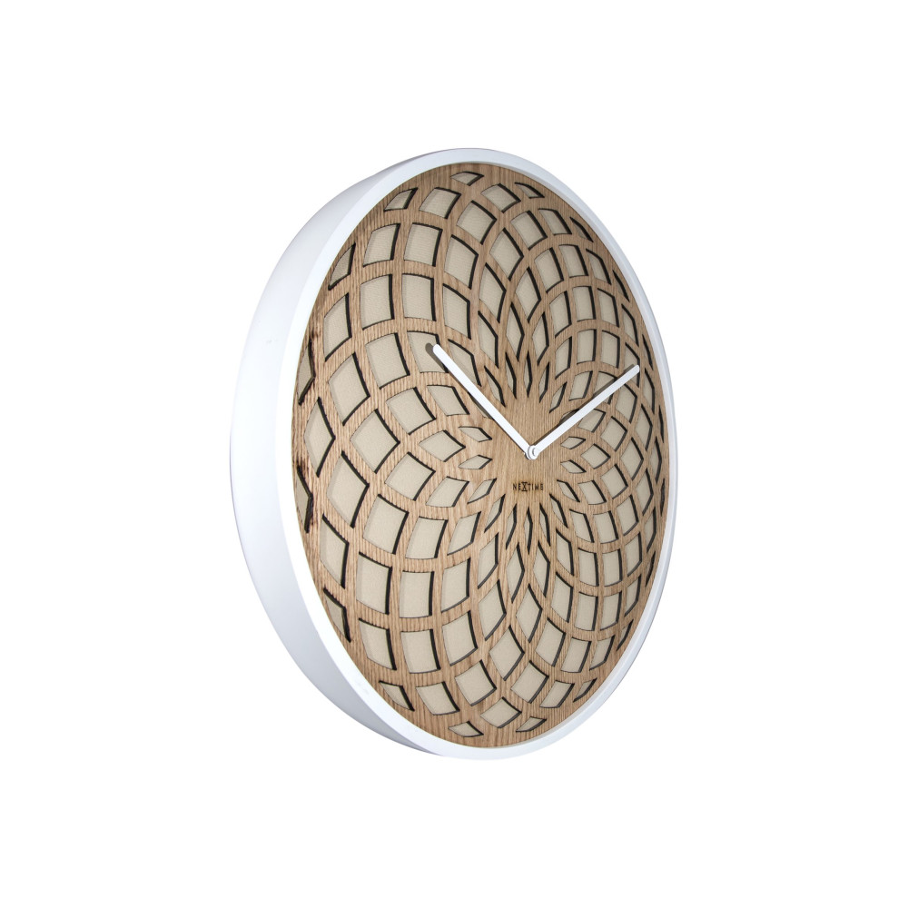 Produktbild för Nextime Sun Small - klocka - kvarts - väggmonterbar - 35 cm - beige