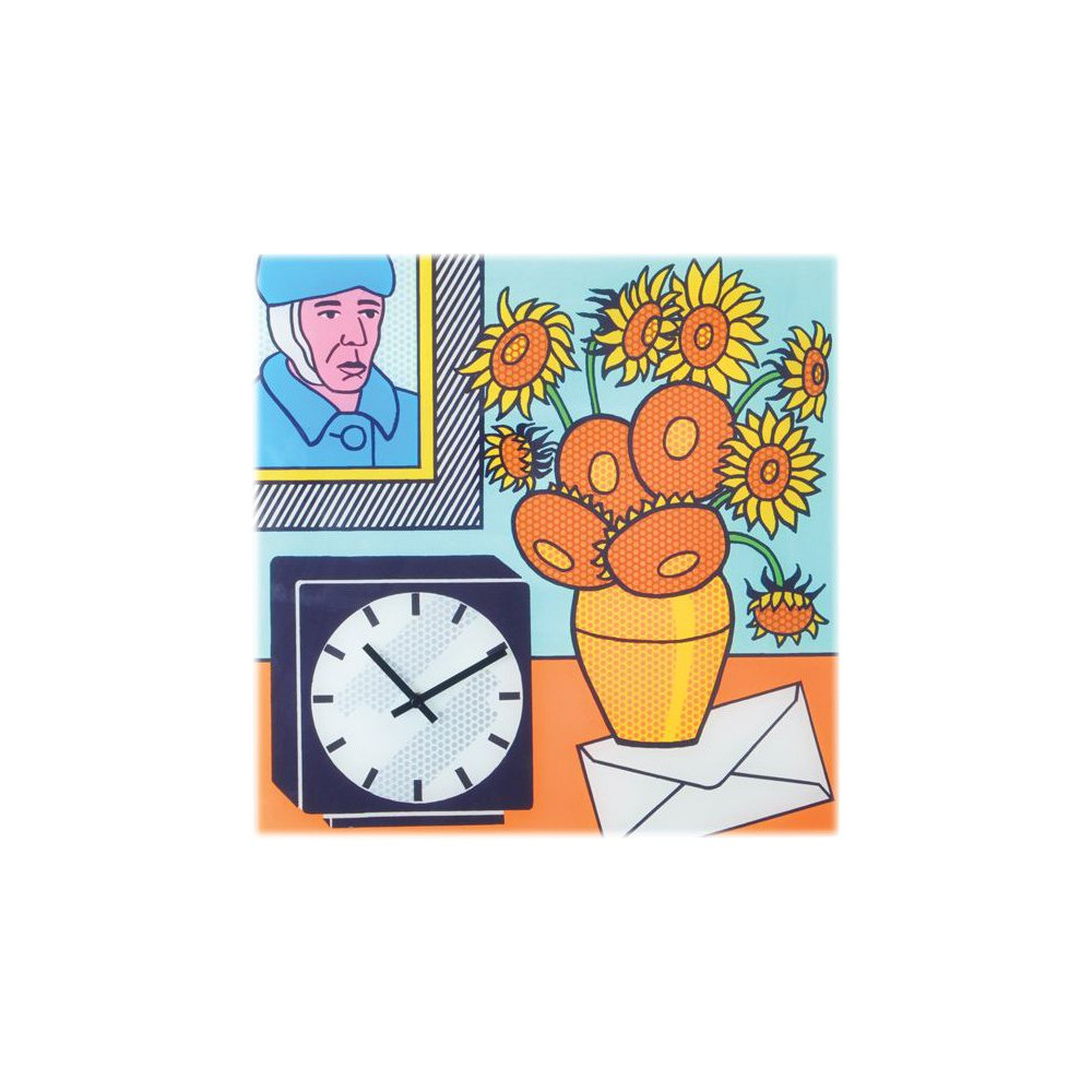 Produktbild för Nextime Go van Go - klocka - kvadrat - kvarts - väggmonterbar - 43 x 43 cm