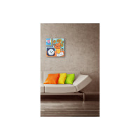 Produktbild för Nextime Go van Go - klocka - kvadrat - kvarts - väggmonterbar - 43 x 43 cm