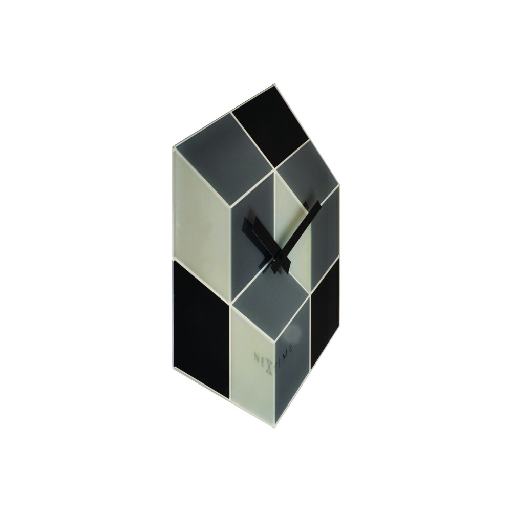 Produktbild för Nextime Cubic - klocka - hexagonal - kvarts - väggmonterbar - 37.5 x 43 cm - grå