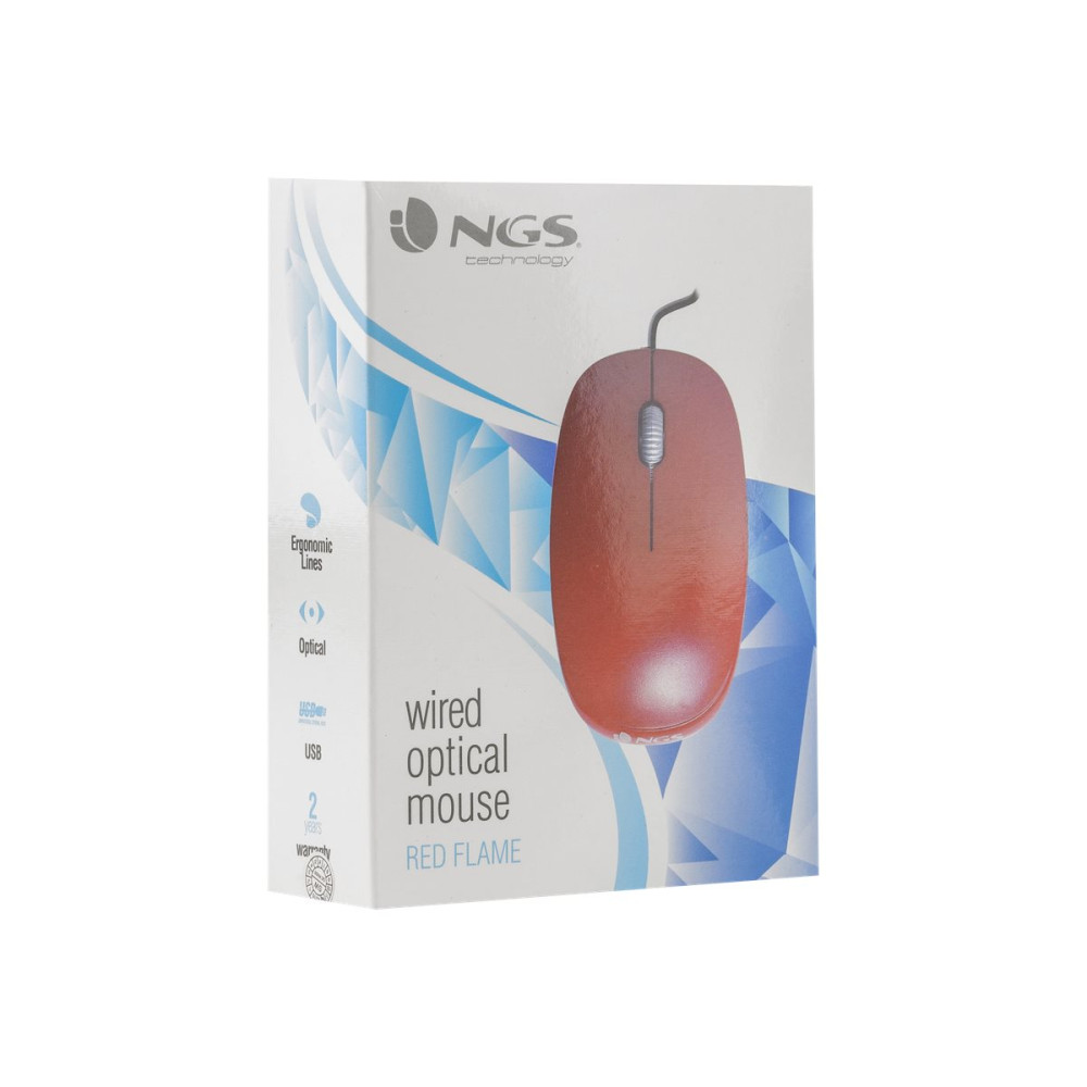 Produktbild för NGS Flame - mus - USB - röd