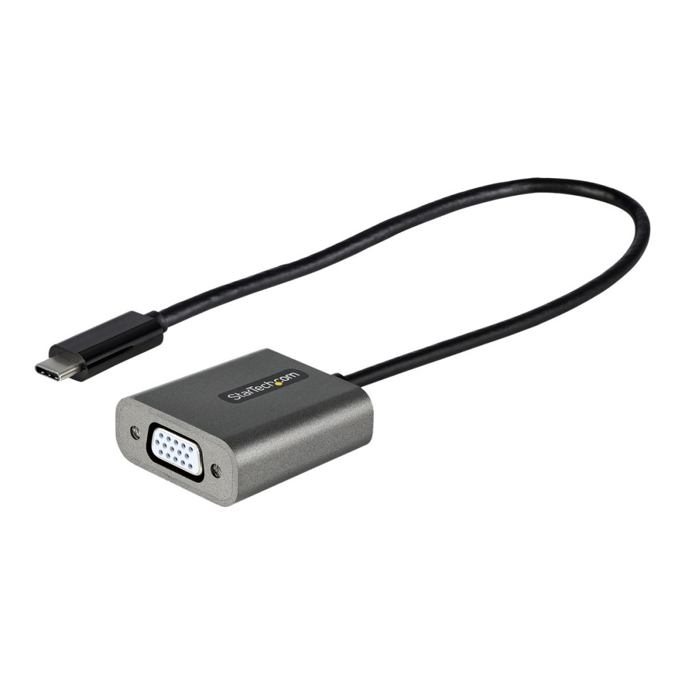 Produktbild för Startech USB C till VGA-adapter - 1080p USB Type-C till VGA-adapterdongel - USB-C (DP alt-läge) till VGA-skärm/bildskärm videokonverterare - Thunderbolt 3-kompatibel - 30 cm ansluten kabel - videokort - VGA / USB - 30 cm