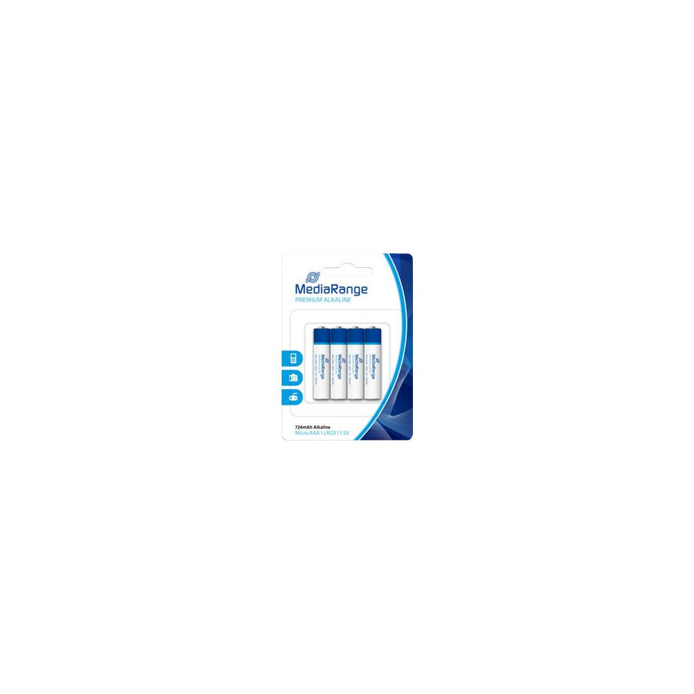 Produktbild för MediaRange Premium batteri - 4 x AAA - alkaliskt