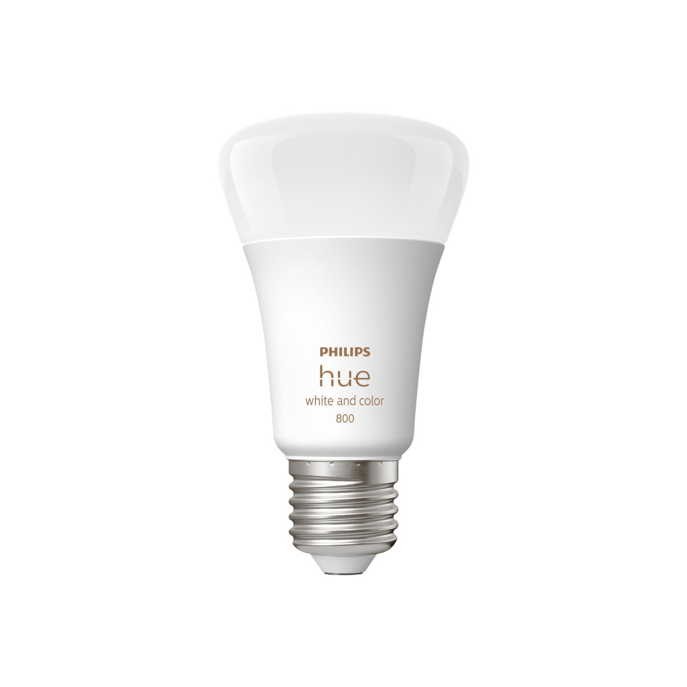 Produktbild för Philips Hue - LED-glödlampa - form: A60 - E27 - 6.5 W - 16 miljoner färger - 2000-6500 K - vit (paket om 2)
